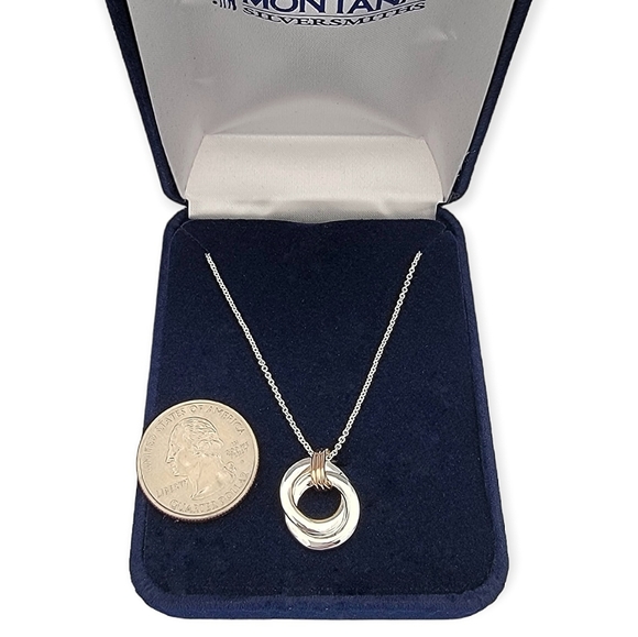Montana Silversmiths Two Tone Double Ring Necklace New! - Picture 4 of 9